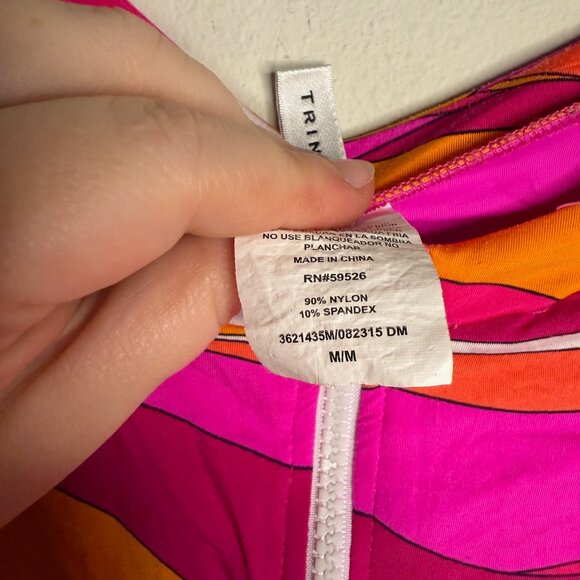 Trina Turk Women's Vivid Vista Long Sleeve One Piece‎ Swimsuit - Size M Medium - Picture 4 of 6